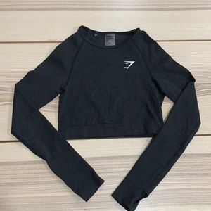 Gymshark Crop Top - Black - SMALL